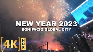 Welcoming The Year 2023 at BGC  Full Fireworks Show  4K HDR  New Year at Taguig  Philippines [upl. by Rtoip64]