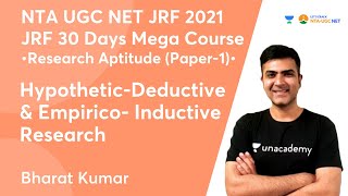 HypotheticDeductive amp Empirico Inductive Research  Paper 1  NTA UGC NETJRF 2021  Bharat Kumar [upl. by Rehtaef]