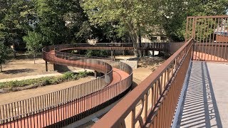 Dijon  la passerelle qui traverse le jardin de l’Arquebuse bientôt inaugurée [upl. by Enaej]