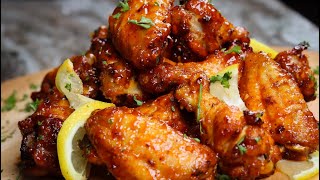 Crispy Honey Sriracha Oven Baked Wings  Oven Baked Wings Recipe [upl. by Herold]