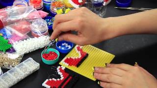 Video Tutorial Slitta Babbo Natale Pyssla albero di natale Full HD 1080p Ita Christmas hama beads [upl. by Ellenad735]