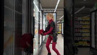 No more grocery shopping with Lady Deadpool only with Dad cosplay deadpool ladydeadpool [upl. by Netsrek]