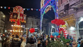 Festa di SantAgata Catania 2023 le candelore in giro per le strade di Catania Aria di Festa [upl. by Annol]