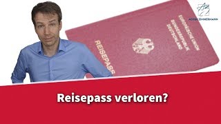 Reisepass verloren  Was jetzt  Rechtsanwalt Dr Achim Zimmermann [upl. by Ardied625]