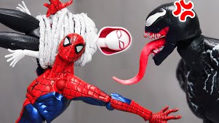 Spiderman vs Venom Battle To save MJ In Spiderverse  Figure Stop Motion [upl. by Imer]