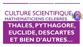 QUELQUES MATHEMATICIENS CELEBRES  PYTHAGORE THALES EUCLIDE ERATHOSTENE [upl. by Lilia]