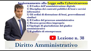 Diritto Amministrativo Video lezione n38  Aggiornamenti alla L 902024 Legge Cybersicurezza [upl. by Donough802]