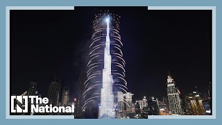 Watch Live Dubai welcomes the New Year with spectacular fireworks show from Burj Khalifa [upl. by Yro60]