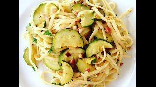 Italian Pasta with Zucchini  Spaghetti or Linguine traditional Toscana Recipe [upl. by Drofiar547]