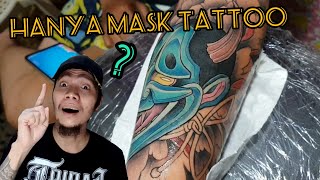 HANNYA MASK COLORED TATTOO  DUTDUTERO TV TATTOO [upl. by Haceber]