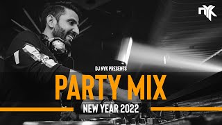 DJ NYK  New Year 2022 Party Mix  Yearmix  Non Stop Bollywood Punjabi English Remix Songs [upl. by Rudd]