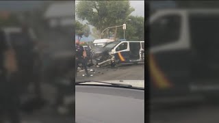 Persecución policial que acaba en colisión en Madrid [upl. by Bigford159]