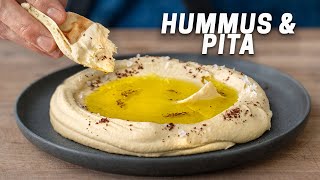 Super Smooth Hummus and EASY Pita Recipe [upl. by Johnsson]