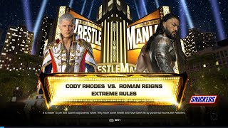 Cody Rhodes vs Roman Reigns Wrestlemania Finishing Move superfinisher wwe2k24 wwe2k24gameplay [upl. by Hael]