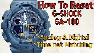 How To Reset CASIO GSHOCK GA100 Watch  Hands Alignment Adjusting  SolimBD [upl. by Eiralav]