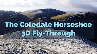 Hiking The Coledale Horseshoe  3D Aerial FlyThrough of the Route Lake District Circular Walk [upl. by Pretrice]