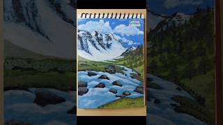 Easy Acrylic Landscape Painting Tutorial 🖌️✨🎨 ytshorts art acrylicpainting landscape [upl. by Beilul146]