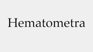 How to Pronounce Hematometra [upl. by Nillek43]