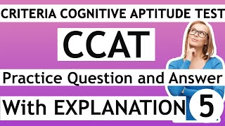 5 CCAT Practice Question and Answer  Set 5  With Explanation [upl. by Dennet]