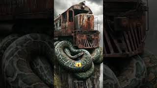 Rare discovery of python circling a train in the Amazon forest python jungle rare bus truck [upl. by Einnil319]