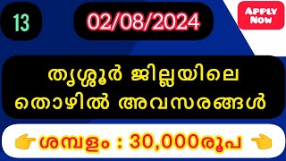 Thrissur Job Vacancies Today  Job Vacancy Thrissur  Kerala Job Vacancy 2024  തൃശൂർ Job Vacancies [upl. by Redvers340]