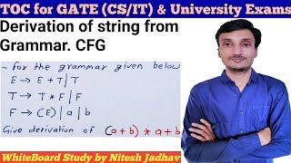 Derivation of string from given grammar  ab ab  Context free Grammar CFG [upl. by Zamora]