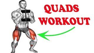 Full Quads Workout Using Only DUMBBELLS Home Workout [upl. by Koppel]