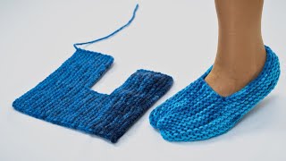 Easiest knitting slippers for beginners [upl. by Etezzil889]