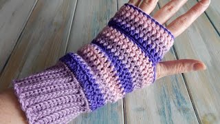 How to design your own crochet Fingerless Mittens  Wrist Warmers [upl. by Onfre]