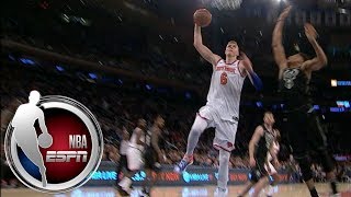 Kristaps Porzingis sustains torn ACL after dunk over Giannis Antetokounmpo  ESPN [upl. by Esylle]