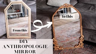 How To DIY Anthropologie Mirror Tutorial  Antique Gold Leaf Option UNDER 50 [upl. by Aihsetan]