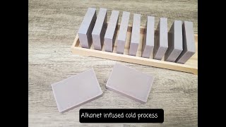 Alkanet root powder infused cold process soap [upl. by Watson]