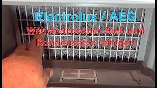 Electrolux  AEG Wäschetrockner Sieb und Kondensator reinigen [upl. by Gwynne]