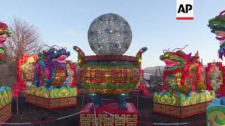 Dazzling display of giant animal lanterns to mark Chinese New Year [upl. by Eelik]