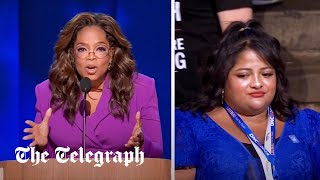 Oprah defends childless cat ladies as camera cuts to crowd [upl. by Neersan]