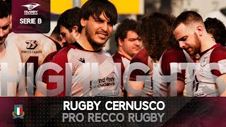 Rugby Cernusco v Pro Recco Rugby  25022024  Highlights [upl. by Akiram]