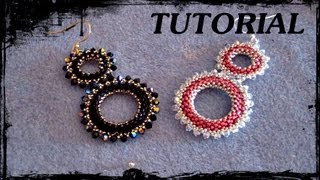 Tutorial Perline Orecchini quotRoundquot realizzati con perline delica rocaille e swarovski [upl. by Concha]