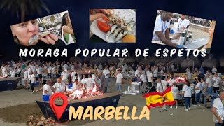 2K SARDINAS  drink 🐟 GRATIS MARBELLA Spain MORAGA POPULAR ESPETOS beach fiesta 19 September 2024 [upl. by Krystalle213]