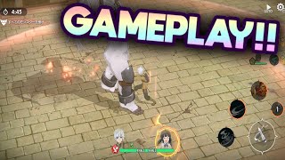 DANMACHI BATTLE CHRONICLE 15 MINUTES OF GAMEPLAY CBT FIRST LOOK [upl. by Elrahc]