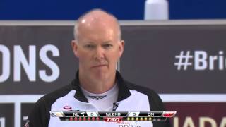 Howard ON vs Gushue NL 2016 Tim Hortons Brier Draw 4 [upl. by Siseneg]