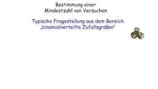 Bestimmung der Mindestanzahl von Versuchen  Binomialverteilung  Mathematik  Stochastik [upl. by Broucek]