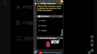 HTML Coding 101 Which HTML element is used to define the structure of an HTML document css [upl. by Ipoillak119]