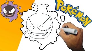 Como dibujar a GASTLY POKEMON paso a paso  how to draw GASTLY step by step [upl. by Eiwoh]