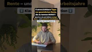 6 unverzichtbare Tipps zur gesetzlichen Rente die du kennen MUSST [upl. by Ativak855]