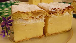 Kremšnite  Custard Cake  Cremeschnitte [upl. by Heymann]