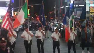 15th Anniversary NYPD Pipe Band 911 Memorial Massed Bands Parade through Time Square [upl. by Steel]