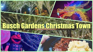 Busch Gardens Christmas Town LIGHTS FOOD amp SHOPPING [upl. by Aharon848]