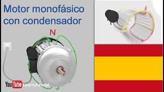 Motor Monofásico con condensador  como funciona [upl. by Poppo]