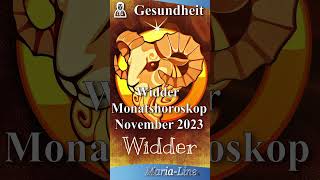 Widder GESUNDHEIT 🩺 Horoskop November 2023 monatshoroskop [upl. by Lindsy]