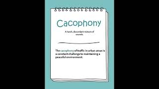 Cacophony learnenglish vocabulary pronunciation example [upl. by Osborn226]